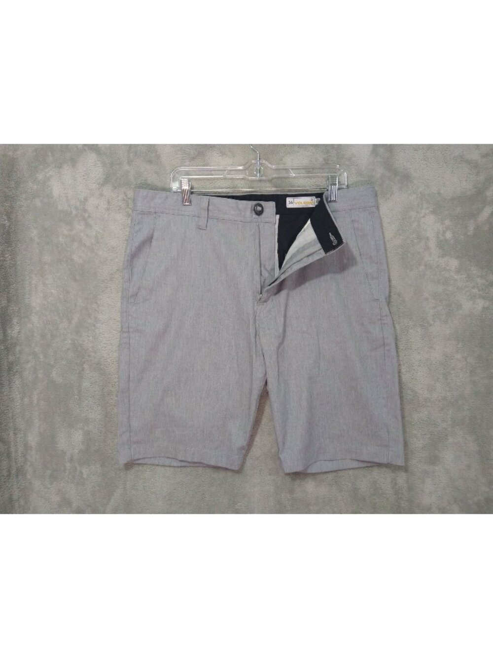 Volcom Shorts Mens 36 Gray Frickin Chino Flat Front Skater Surf High Rise